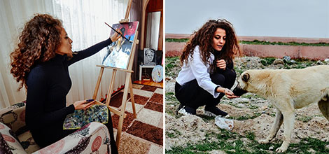Genç Ressam Yaptığı Resimleri Sosyal Medyadan Satarak Sokak Hayvanlarını Besliyor